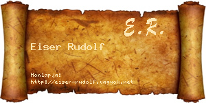 Eiser Rudolf névjegykártya